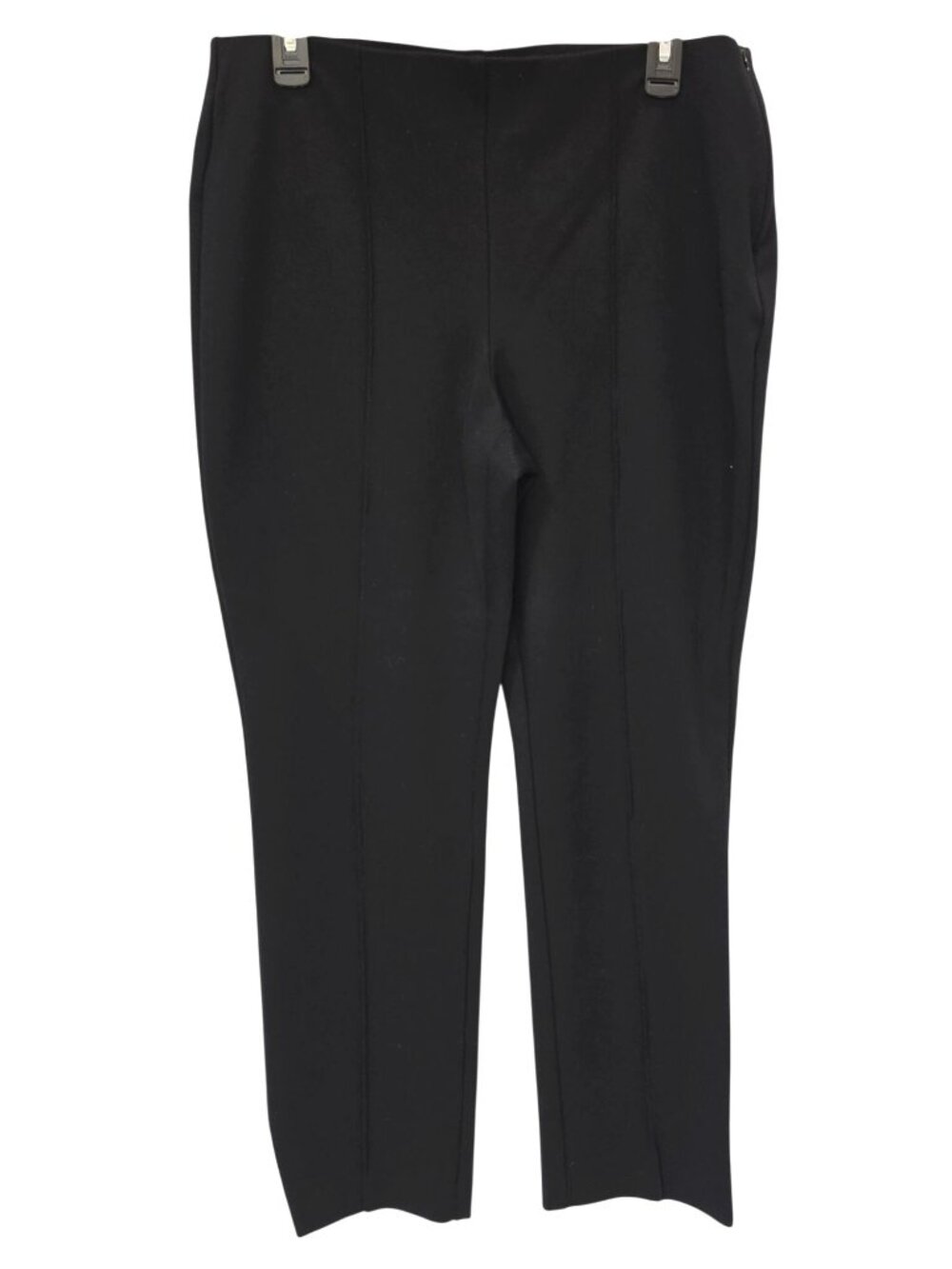 Chico's Black High Rise Ankle Pants Women M 10 Size 1.5 Side Zip Pintuck